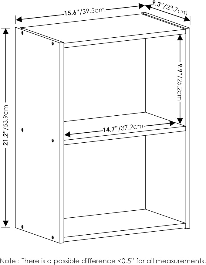 Furinno Luder Bookcase / Book / Storage, 2-Tier, Pink/White - Image 3