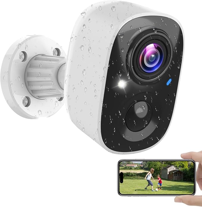 Security Cameras Wireless Outdoor Indoor, 2K Battery Powered WiFi Camera for Home Security, AI Motion Detection, Color Night Vision, IP66 Weatherproof, 2-Way Talk, Siren Alarm, SD/Cloud Storage by MaxiVizSecurityCamera
