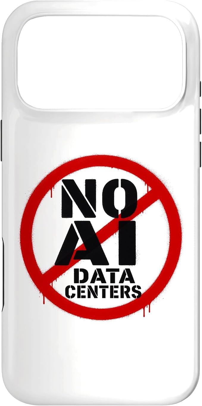 No AI Data Centers – Simple Minimal Spray Paint Style Text Case for iPhone 17 Pro Max by Unknown
