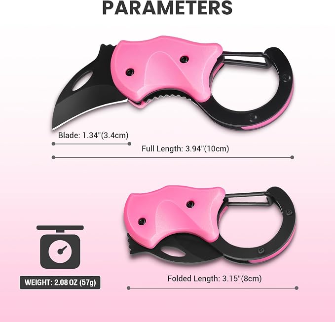 FUNBRO Cute Box Cutter Small Pocket Knife Gadgets | Pink Keychain Knife Stocking Stuffers Gifts for Mom, Womens Christmas Gift for Her - Image 7