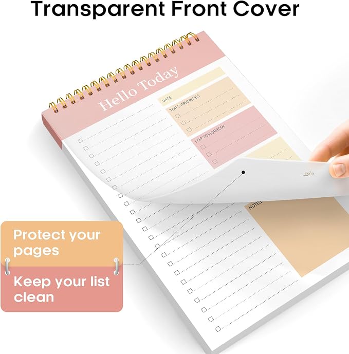 Taja To Do List Notepad, Undated Daily Planner for Work and Goal Setting | Pink, 52 Sheets, 9.8" x 6.5" , for Office, Home and school, Daily Task Planning, Notes and Everyday Organization - Image 3