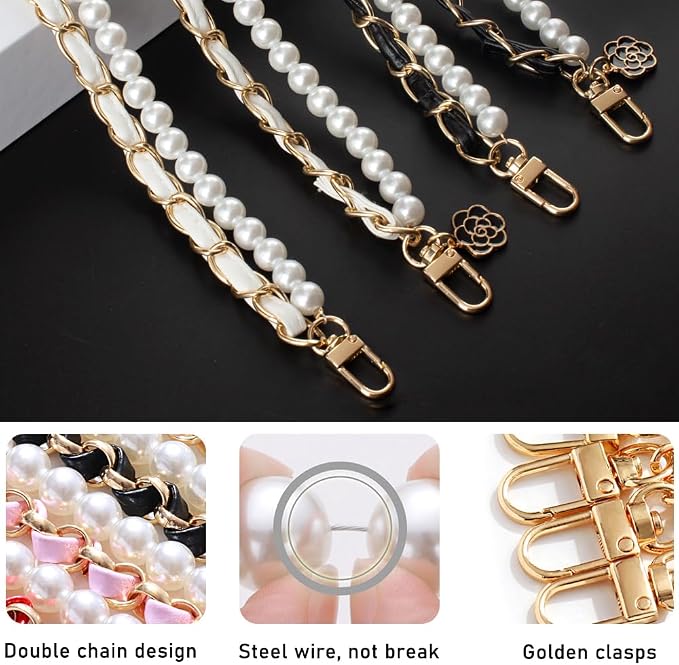 Phone Crossbody Chain Cell Phone Lanyard,Universal Leather+Metal Shouder Strap with Phone Tether Patches (P) - Image 3