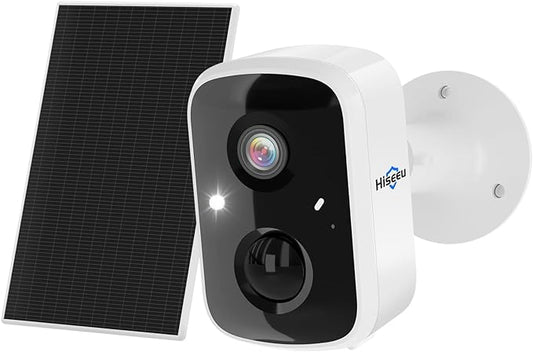 Hiseeu Solar Security Cameras Wireless Outdoor, Battery Powered 3K 4MP Surveillance Indoor WiFi Smart Cameras for Home Security Outside, Motion Detection, Waterproof, Color Night Vision, 2-Way Audio by Hiseeu
