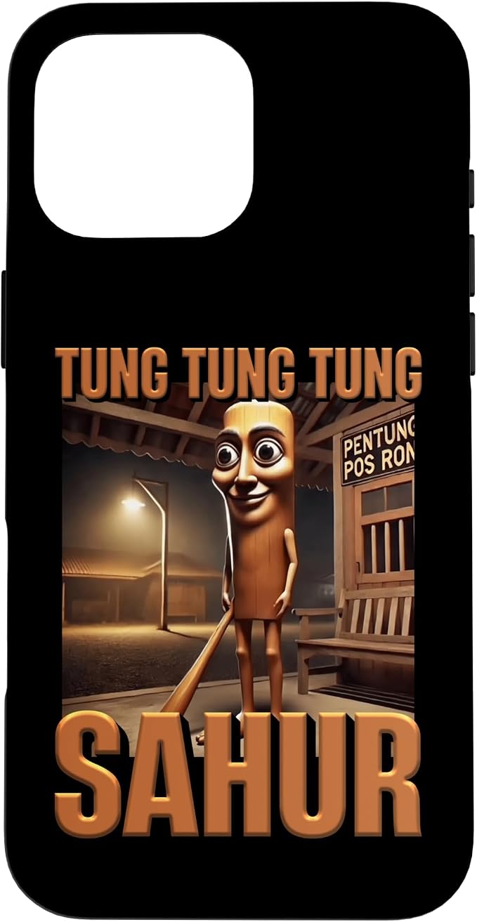 Internet Hilarious Meme AI Character Tung Tung Tung Sahur Case for iPhone 16 Pro Max by Unknown