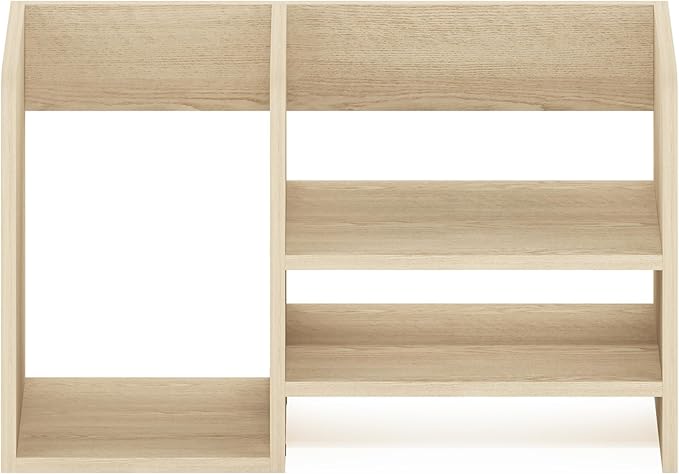 Furinno Hermite Wood Desktop Book and Home Office Supplies Storage Organizer, Bauhaus Oak - Image 6