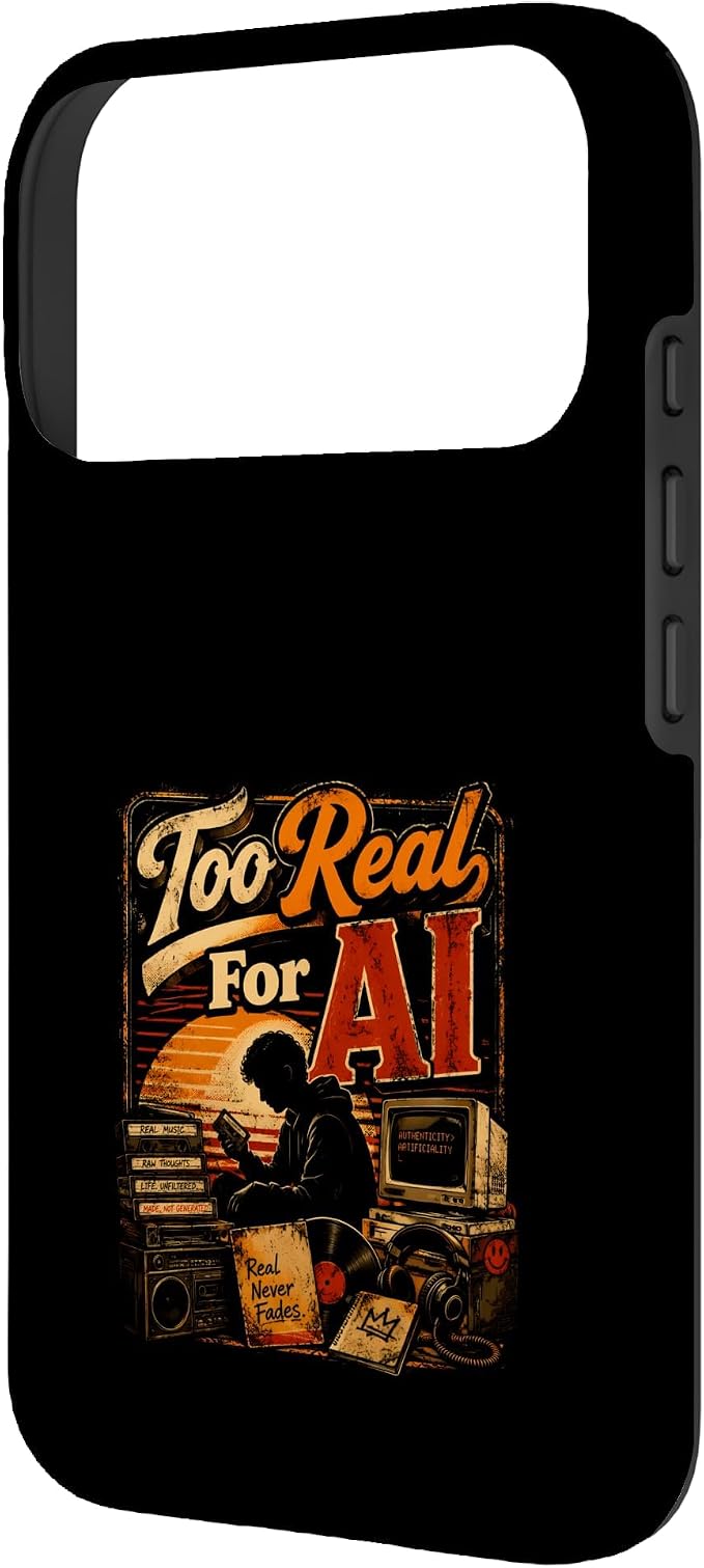 Too Real for AI - Authentic Music Lovers Case for iPhone 17 Pro - Image 2