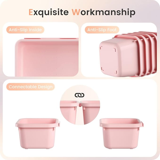 【Military Grade】A-LuGei Drawer Organizer,【】Makeup organizer,【Holds 177 Items】Bathroom Organizers and Storage,Organization and Storage,Desk Drawer Organizer for Vanity【Pink】 - Image 7