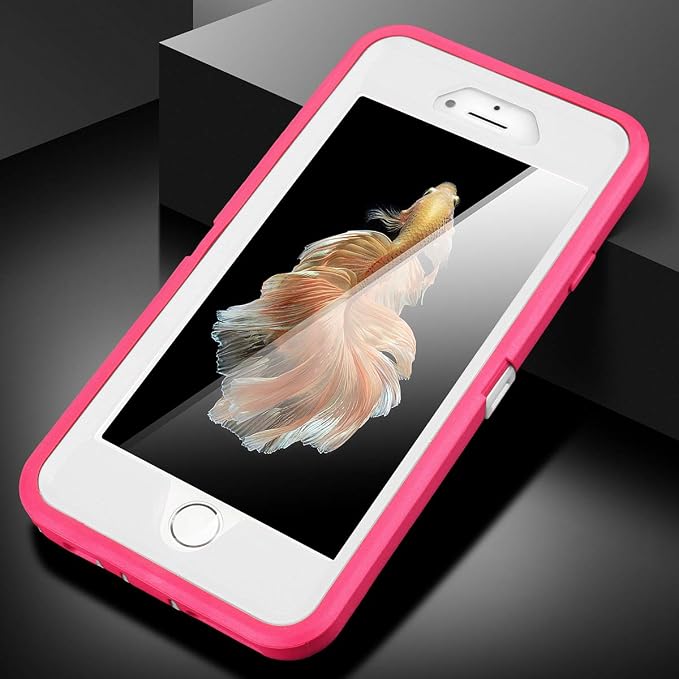 AICase iPhone 6 Case, iPhone 6S Case [Heavy Duty] Built-in Screen Protector Tough 3 in 1 Rugged Shockproof Cover for Apple iPhone 6/6S (Pink/White) - Image 6