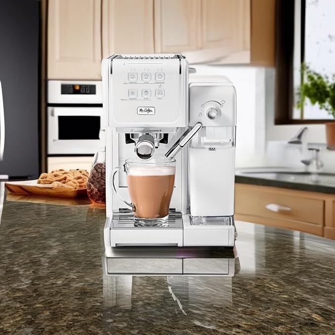 Mr. Coffee One-Touch CoffeeHouse - Espresso, Cappuccino, and Latte Maker, with Easy Serving Espresso (ESE) Pod compatibility - White - Image 5