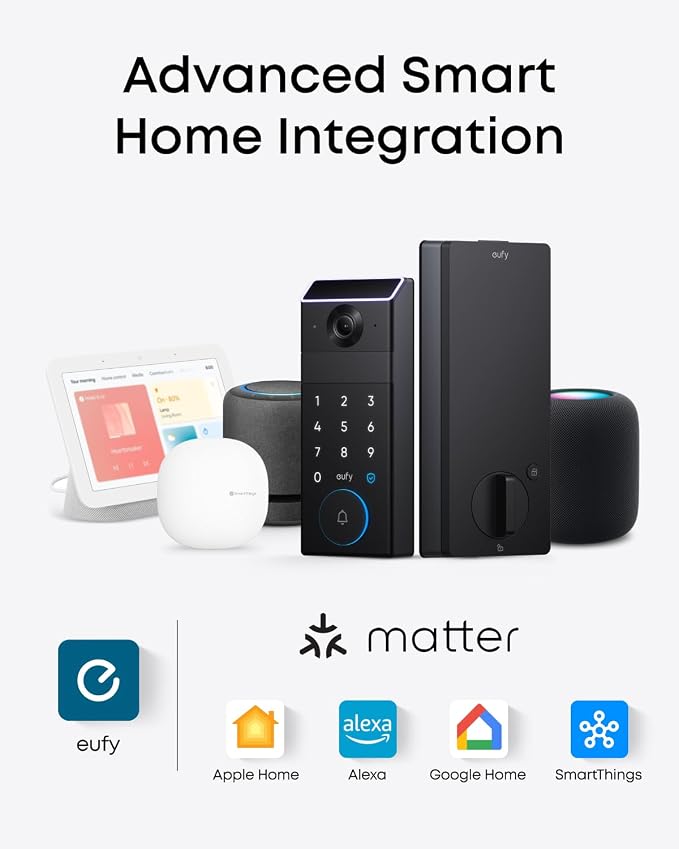 eufy Security Smart Lock FamiLock S3 with Palm Vein Recognition, Keyless Entry Door Lock for Front Door, Wi-Fi Keypad Deadbolt+ 2K HDR Doorbell Camera, 16 GB Built‑in Storage, BHMA 1, No Monthly Fee - Image 8