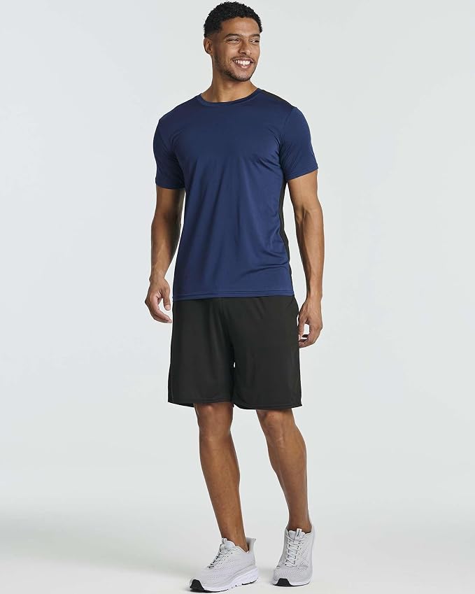 5 Pack Men's Dry Fit Short Sleeve T-Shirt Gym Workout Athletic Running Tee | Cooling, Moisture-Wicking, Crew Neck, Quick-Dry, Breathable, Active, Exercise, Fitness, Basketball, Cycling, Hiking, Tennis - Image 3