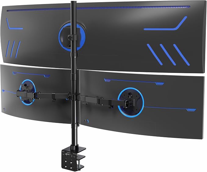 VIVO Triple Monitor Extra Tall Desk Mount for up to 49 inch Ultrawides on Center Bracket and 27 inch Screens on Side Brackets, Holds up to 44 lbs, Black, STAND-V103T by Unknown