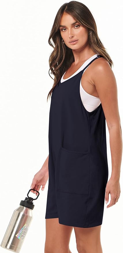 ANRABESS Womens Rompers Summer Casual Loose Sleeveless Overalls Spaghetti Strap Shorts Jumpsuit 2026 Beach Vacation Clothes - Image 5
