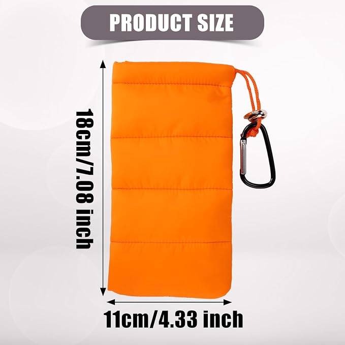 Lyreh Thermal Phone Case with Carabiner, Universal Cellphone Pouch to Prevent Freezing and Overheating, Insulated Warm Phone Cover Bags Extend Battery Life for Outdoor Sports Lovers Gifts (Orange) - Image 2