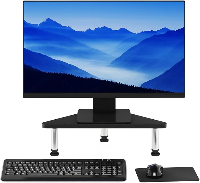 Furinno Turn-N-Tube Corner Monitor Riser Stand with Stainless Steel Tubes, Americano - Image 4