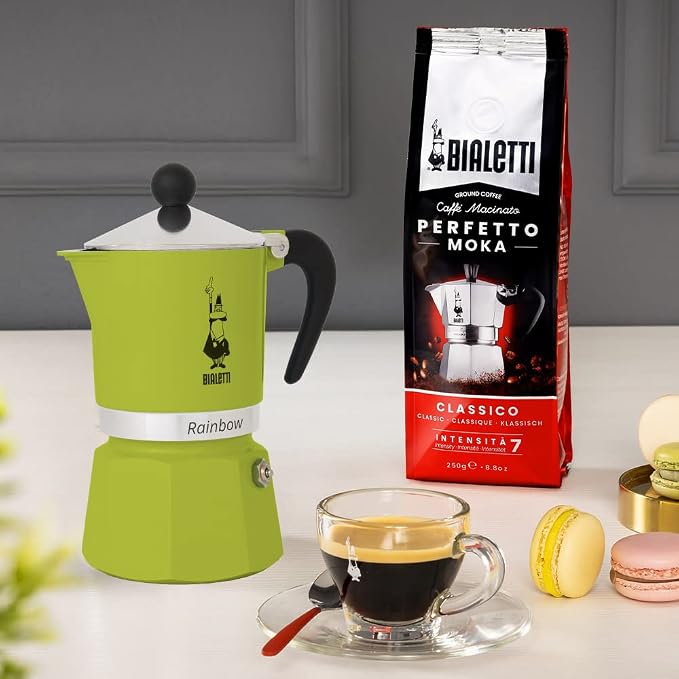 Bialetti Rainbow Moka Pot in Green, 6 Cup Stove Top Espresso Maker - Aluminum Cafetera for Ground Coffee, Italian Coffee Maker for Home Brewing - Image 2