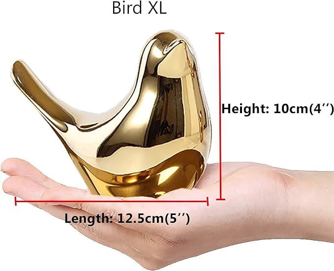 FANTESTICRYAN Small Birds Statues Gold Home Decor Modern Style Figurine Decorative Ornaments for Living Room, Bedroom, Office Desktop, Cabinets - Image 4