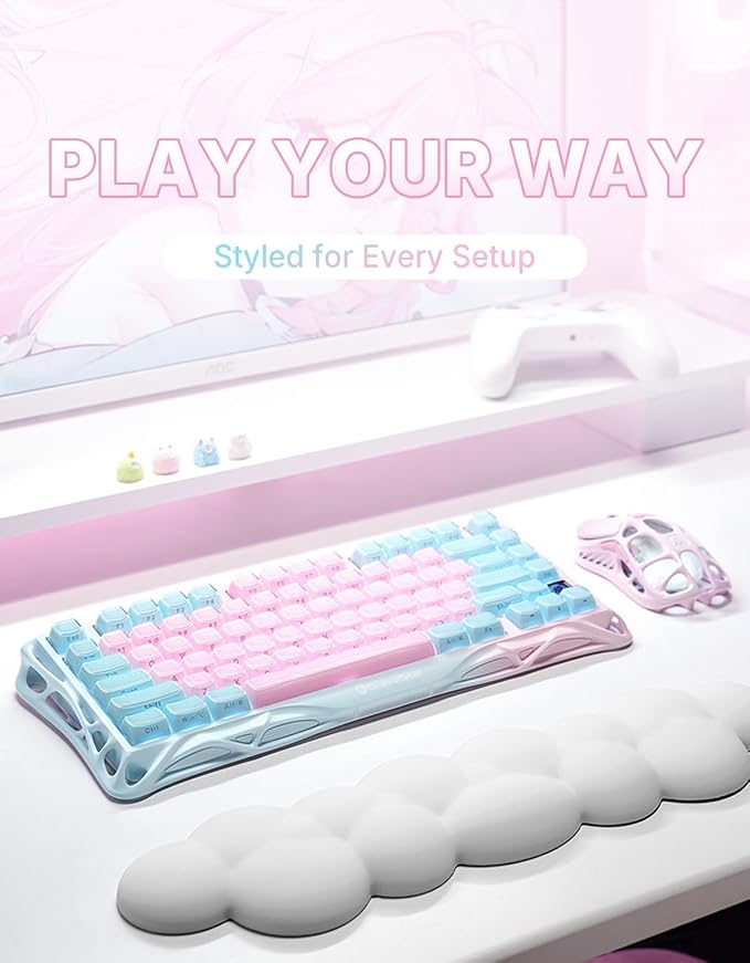 GravaStar Mercury K1 Lite 75% Wireless Mechanical Gaming Keyboard RGB | Gasket Mount, Hot Swappable Linear Switches, Creamy Sound Keyboard, 2.4GHz/USB-C/Bluetooth 5.0, for Win/Mac - Image 2