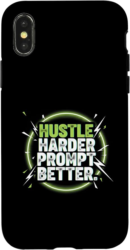 Hustle Harder Prompt Better AI Artificial Intelligence Case for iPhone X/XS by Unknown