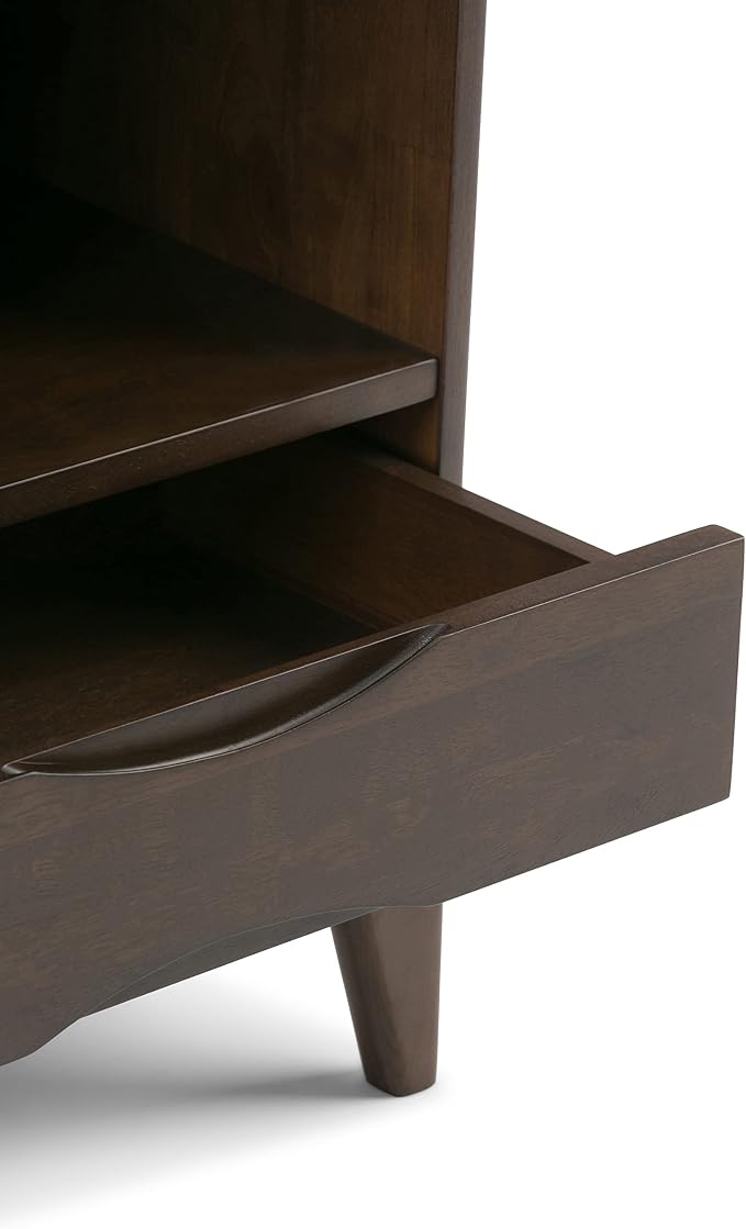 SIMPLIHOME Harper Desk and Bookcase Bundle - 60 inch Wide Solid Wood Mid Century Modern Desk with Drawers and 24 inch Wide 4-Shelf Bookcase in Walnut Brown, Home Office Furniture (Set of 2) - Image 12