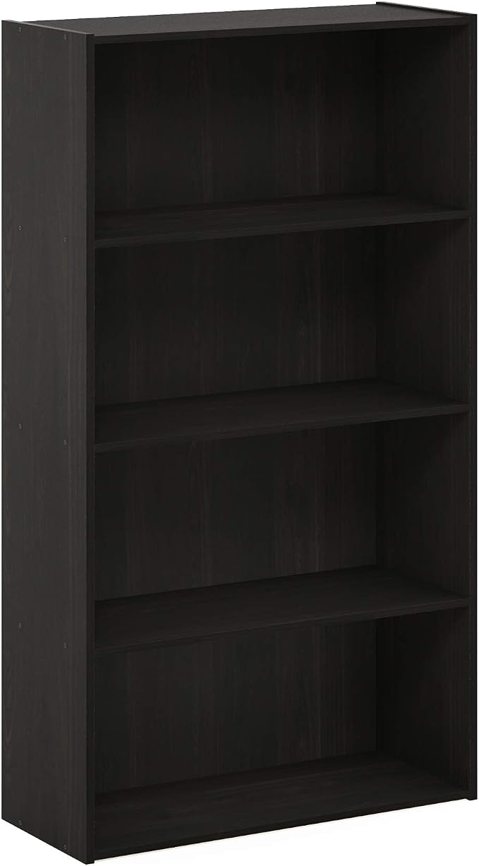 Furinno PASIR Book Shelf, 4-Tier Bookshelf, Bookcase with Open Shelf, 9.4 x 23.6 x 41.7, for Living Room, Bedroom, Home Office, Espresso - Image 7