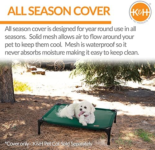 K&H Pet Products All Weather Pet Cot Replacement Cover Green Medium 32 X 25 Inches - Image 4