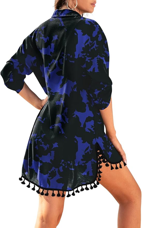 Yincro Women Swimsuit Cover Up Shirt 2026 Tassel Beach Bathing Suit for Swimwear Bikini Dress - Image 2