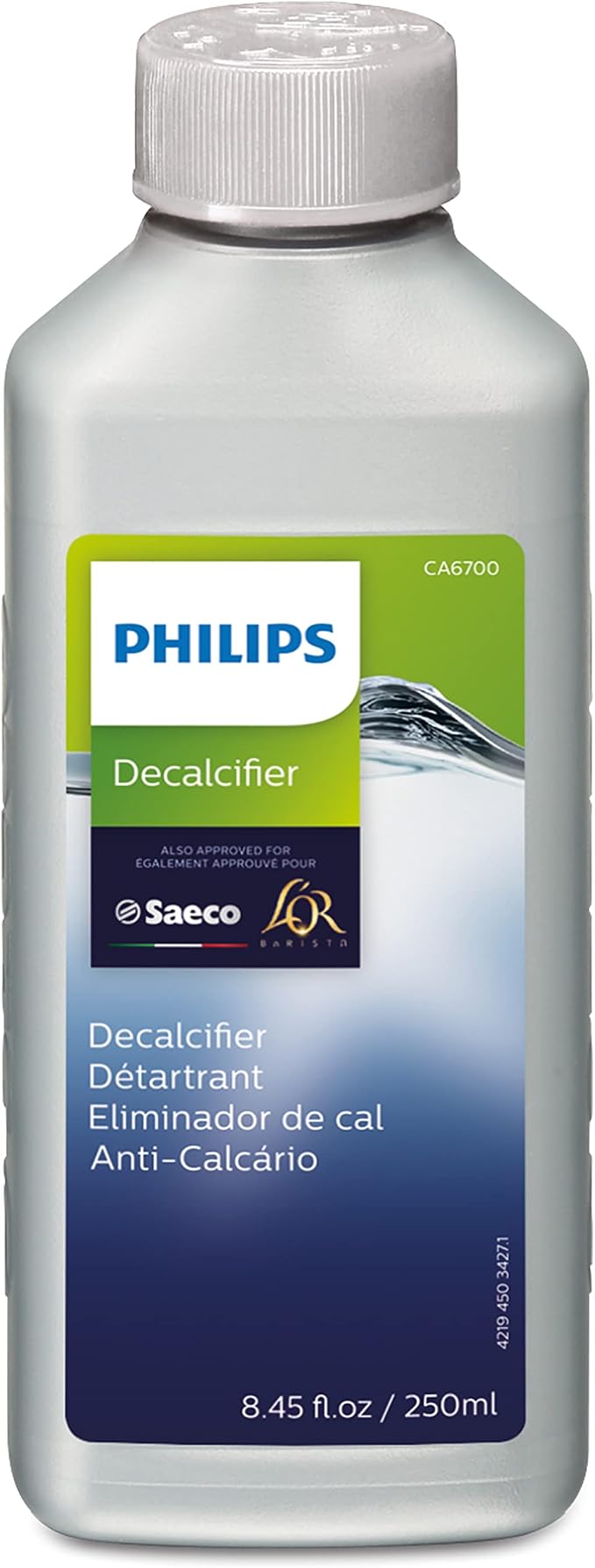 Philips Kitchen Appliances Philips Original Espresso Machine Descaler, Perfect Descalcification for a Prolong Machine Lifetime, 1 Descaling Cycle, Bottle of 250 ml, (CA6700/47) - Image 3