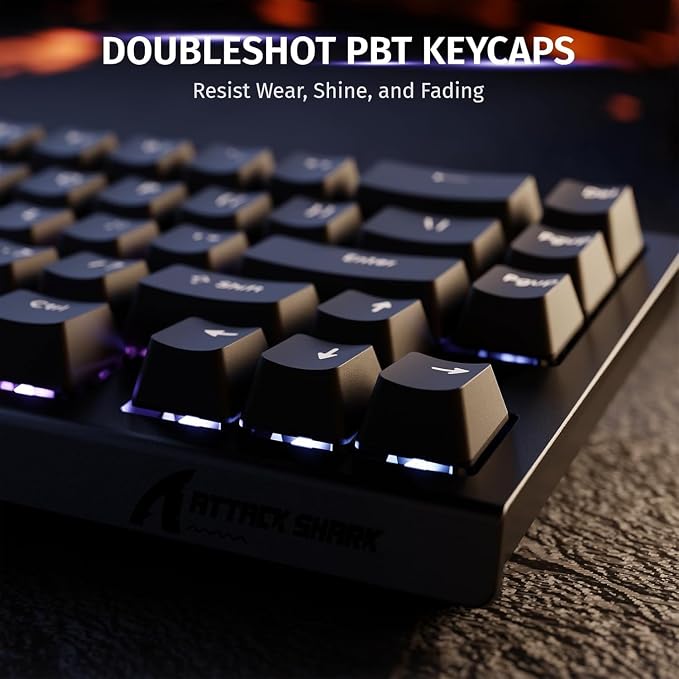 ATTACK SHARK X68 HE RT Mechanical Gaming Keyboard 60% Wired TKL-Black | Adjustable Actuation,Hall Effect Magnetic Switch,8KHz Polling Rate,RGB Backlit,Top Mount, Web Driver for PC Mac Esport Gamer - Image 7