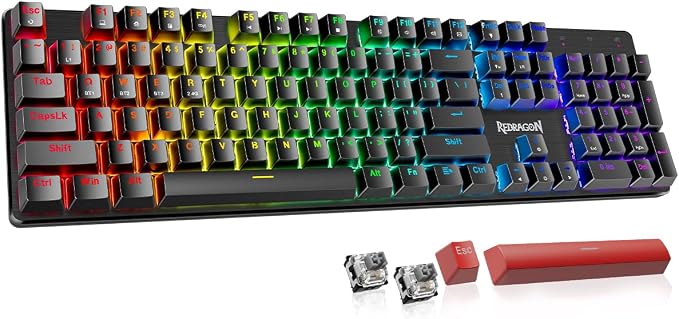 Redragon K671KS Wireless Mechanical Gaming Keyboard, Tri Mode BT/2.4G/USB-C Hot Swappable Custom Keyboard, RGB Backlit Computer Gaming Keyboards, PBT Keycaps, Programmable for PC/Tablet/MAC by REDRAGON