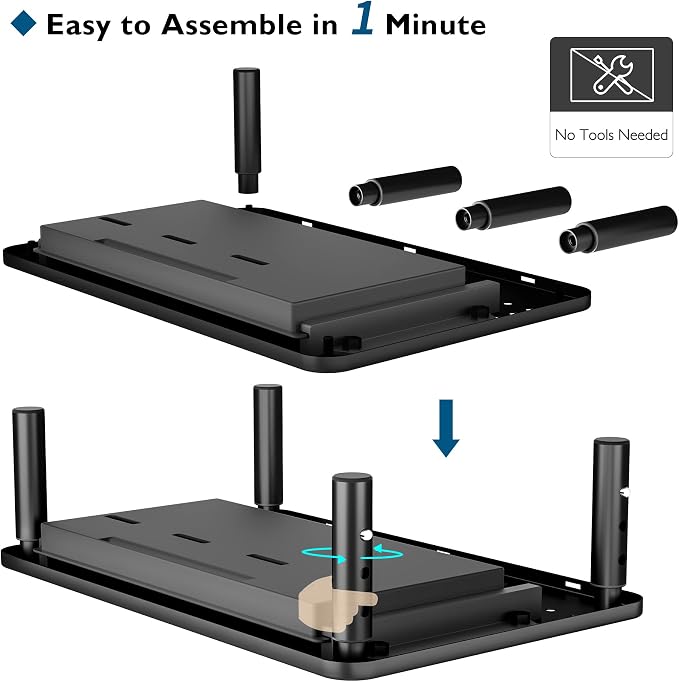BONTEC 1 Pack Adjustable Monitor Stand Riser with Drawer, Supports 44lbs | Ergonomic Mesh Platform for Desk, Ventilated Laptop and PC Use with Cable Management for a Cooler, Organized Workspace - Image 6