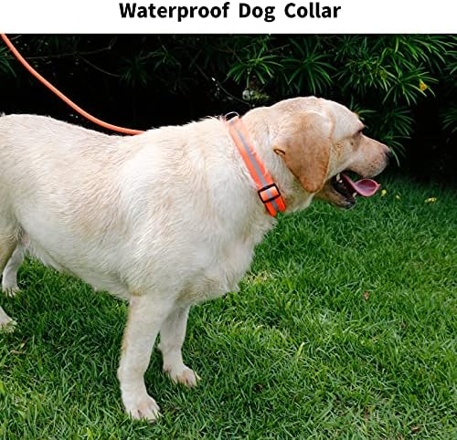 Nimble Reflective Waterproof Dog Collar Adjustable Odor Resistant Easy Clean Pet Collar for Small Medium Large Dogs Night Walking Outdoor Rainy Use (Large (15.35”-24.8”inches), Orange) - Image 5