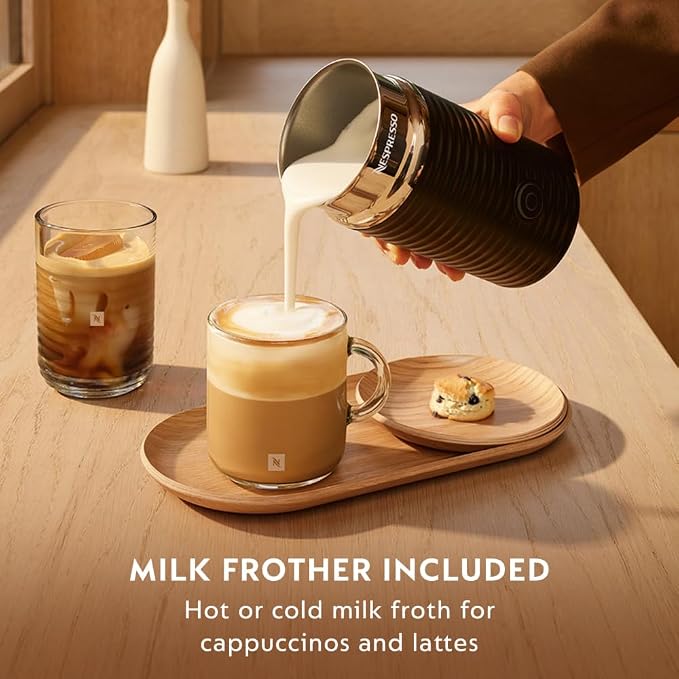 Nespresso Vertuo Pop+ Coffee Machine with Milk Frother, Liquorice Black | Coffee and espresso maker by De'Longhi with compact design. Aeroccino3 frother bundle for hot or cold foam drinks at home. - Image 6