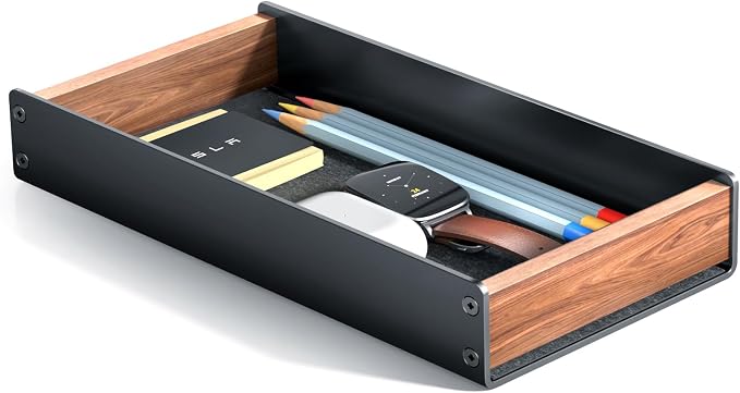 UPERGO Desk Tray Organizer Drawer for Home Office, Walnut Desk Organizer Tray for Keys, Pen, Watch by UPERGO