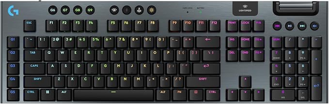 Logitech G915 X Lightspeed Wireless Gaming Keyboard (Tactile) - Black | Low Profile, Mechanical Switches, Double-Shot PBT Keycaps, RGB lighting, Aluminum finish, PC/Mac Compatible by Unknown