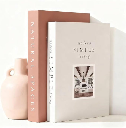 Decorative Books for Home Decor,2 Pcs Modern Minimalist Faux Book for Home Decoration,Coffee Table Decor,Living Room Aesthetic Accent (E3) by Unknown