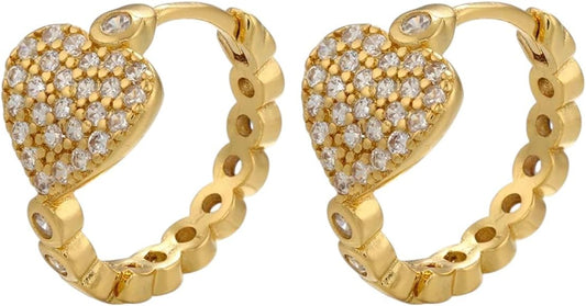 New 2026 Arrive Gold Color Round Hoop Earrings Heart Earrings Cz Crystal Earrings Fashion Women Earrings Jewelry Ve475 Jewelry Gift Fashion Trendy Accessories Creative by Unknown