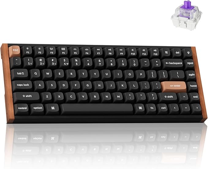 Keychron K2 HE Rapid Trigger Wireless Magnetic Custom Keyboard | QMK Launcher 2.4 GHz & Bluetooth, Hall Effect Gateron Double-Rail Magnetic Switch for Mac Windows Linux (Aluminum + Wood) by Keychron