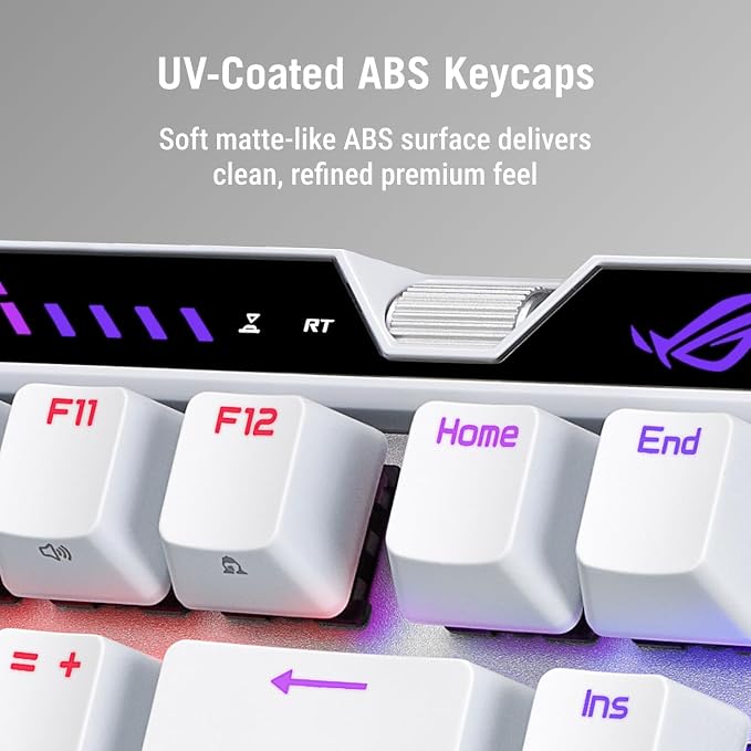 ASUS ROG Falchion Ace 75 HE Wired Analog/Hall Effect Gaming Keyboard – 75% TKL, USB, Hot Swappable HFX V2 Magnetic Switch, Rapid Trigger, 8KHz Polling, Carry Case, Web-Based Config – White - Image 7