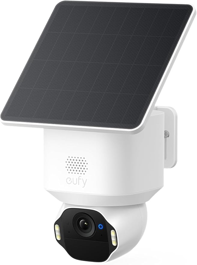 eufy Security SoloCam E42, 4K Security Camera Wireless Outdoor, Solar Powered, AI Motion Tracking, Strobe Light, Pan & Tilt, Facial Recognition, Up to 16 TB, Smart Home Compatible by Unknown