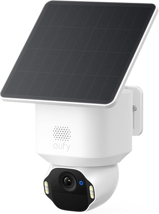 eufy Security SoloCam E42, 4K Security Camera Wireless Outdoor, Solar Powered, AI Motion Tracking, Strobe Light, Pan & Tilt, Facial Recognition, Up to 16 TB, Smart Home Compatible by Unknown
