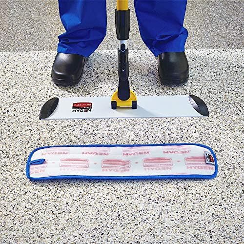 Rubbermaid Commercial Products 18-Inch Blue Microfiber Mop Head, Single-Sided Heavy Duty Cleaning Cloth, Ideal for Hardwood, Tile, Laminated Floors in Kitchen, Lobby, Office - Image 2