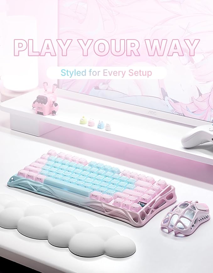 GravaStar Mercury K1 Lite 75% Wireless Mechanical Gaming Keyboard RGB | Gasket Mount, Hot Swappable Linear Switches, Creamy Sound Keyboard, 2.4GHz/USB-C/Bluetooth 5.0, for Win/Mac - Image 2