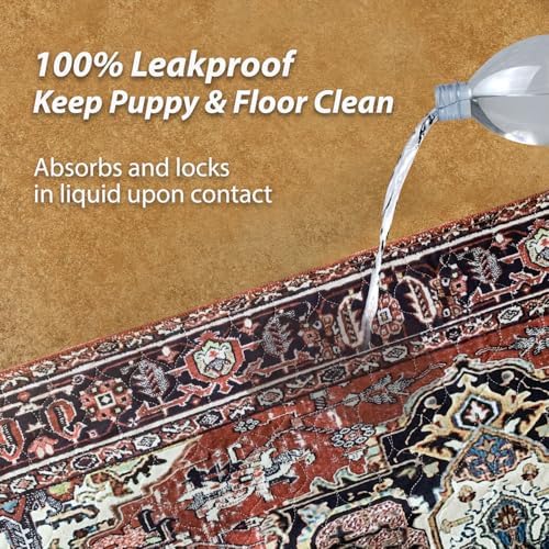 nunubaby Washable Pee Pads for Dogs, Stylish, Non-Slip and Leak-Proof Pee Pads. Reusable Potty Pads for Dogs for Crates and Floors.(Red/Rect,24" x48" ) - Image 3