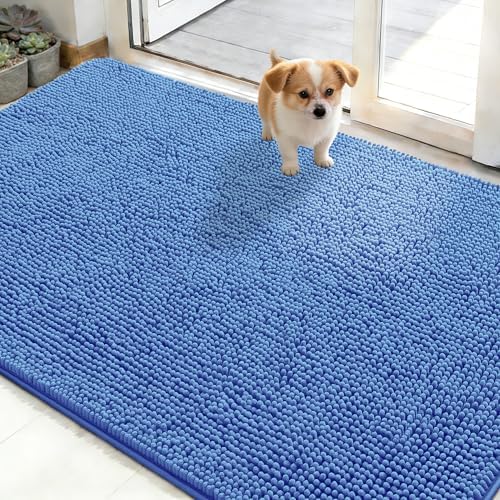OLANLY Dog Door Mat for Muddy Paws 50x30, Super Absorbent Chenille Mud Mat by OLANLY