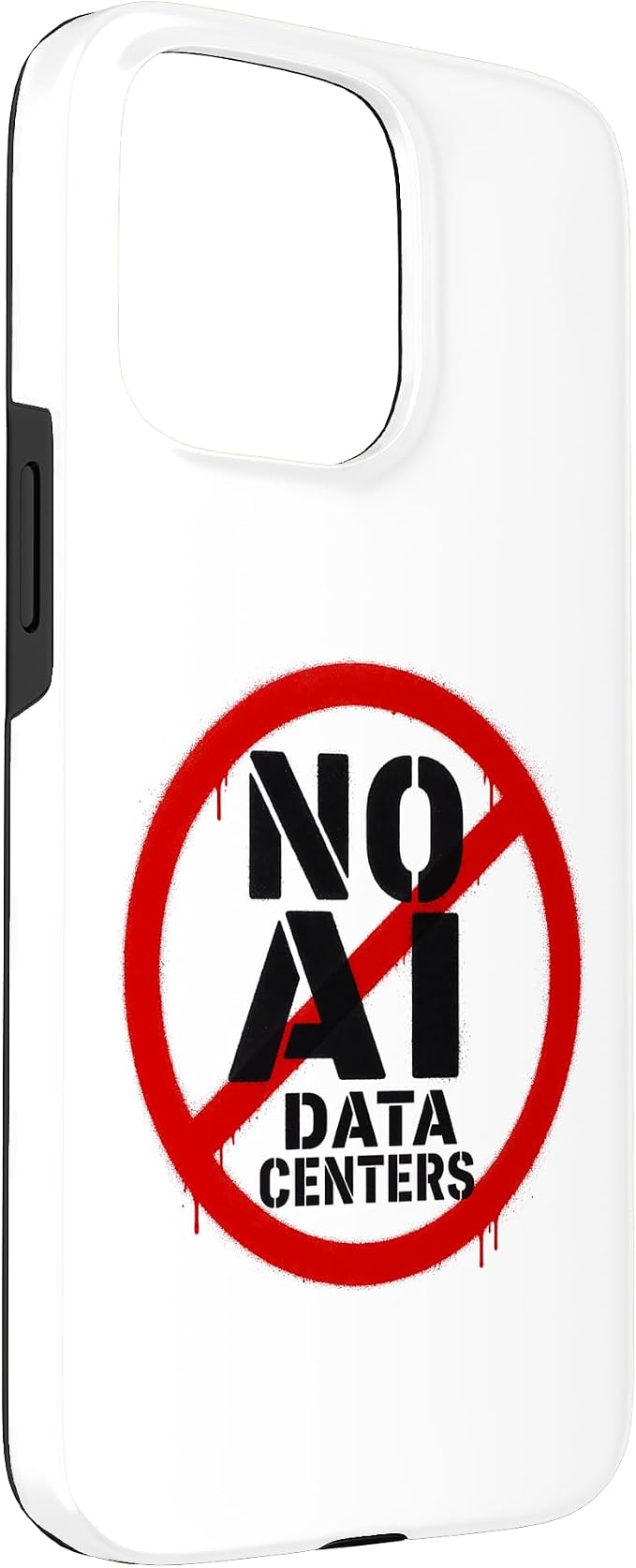 No AI Data Centers – Simple Minimal Spray Paint Style Text Case for iPhone 15 Pro Max - Image 3