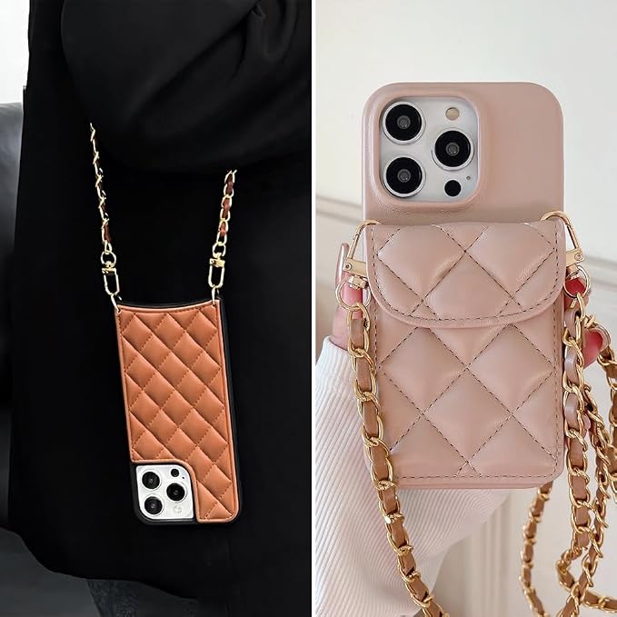Phone Crossbody Chain Cell Phone Lanyard,Universal Leather+Metal Shouder Strap with Phone Tether Patches (L) - Image 4