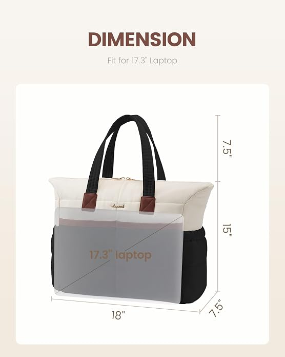 LOVEVOOK Tote Bag for Women,Light Puffer Tote Bag with Multi-pockets,Stylish Carry on Laptop Bags for Daily,Travel,Work,Gym - Image 7