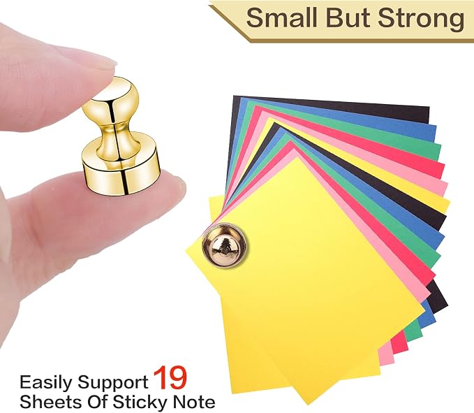 LOVIMAG Fridge Magnets 20Pcs, Magnet for Refrigerator Whiteboard, Gold | Small Strong Neodymium Metal Cute Push Pin for Classroom, Kitchen, Accessories Decorative, Office, Calendar - Image 4