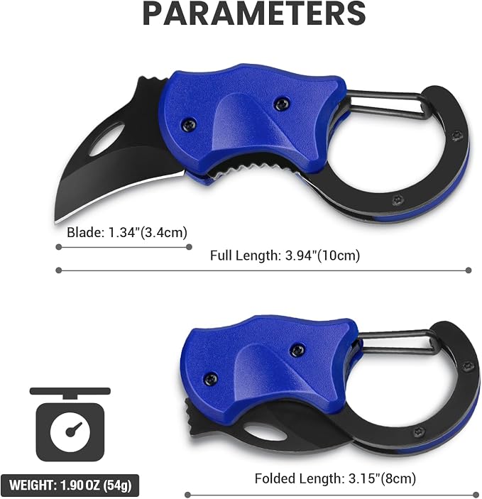 FUNBRO Small Pocket Knife for Men, Edc Knives Tool | Cool Folding Knife Box Cutter with 1.34 Inch Sharp Blade, Great Gift for Men (klein Blue) - Image 6